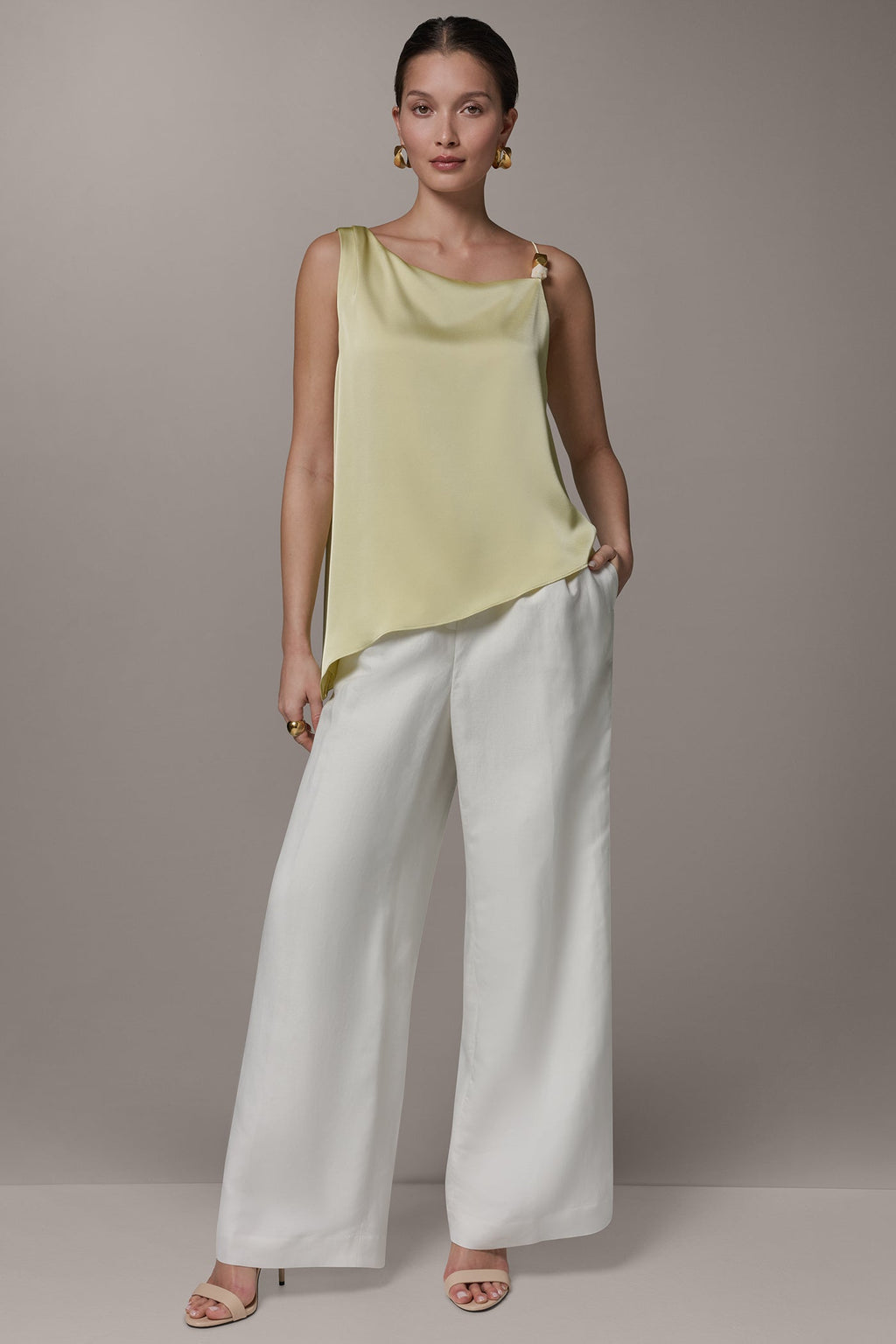 SLEEVELESS ASYMMETRIC BEAD TANK