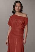 SLEEVELESS ASYMMETRIC LASER CUT TOP
