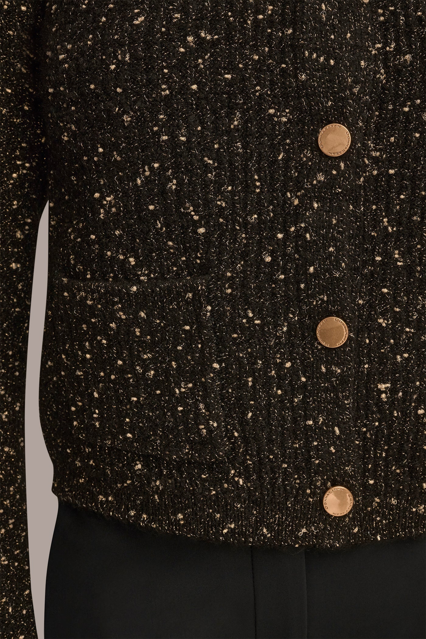 LONG SLEEVE METALLIC SPECKLED CARDIGAN