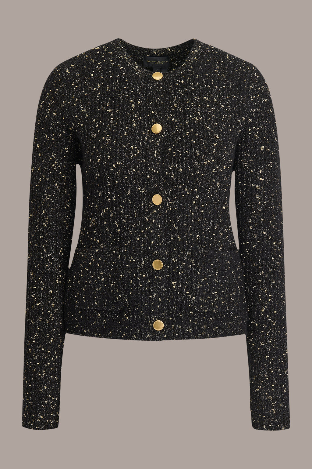 LONG SLEEVE METALLIC SPECKLED CARDIGAN