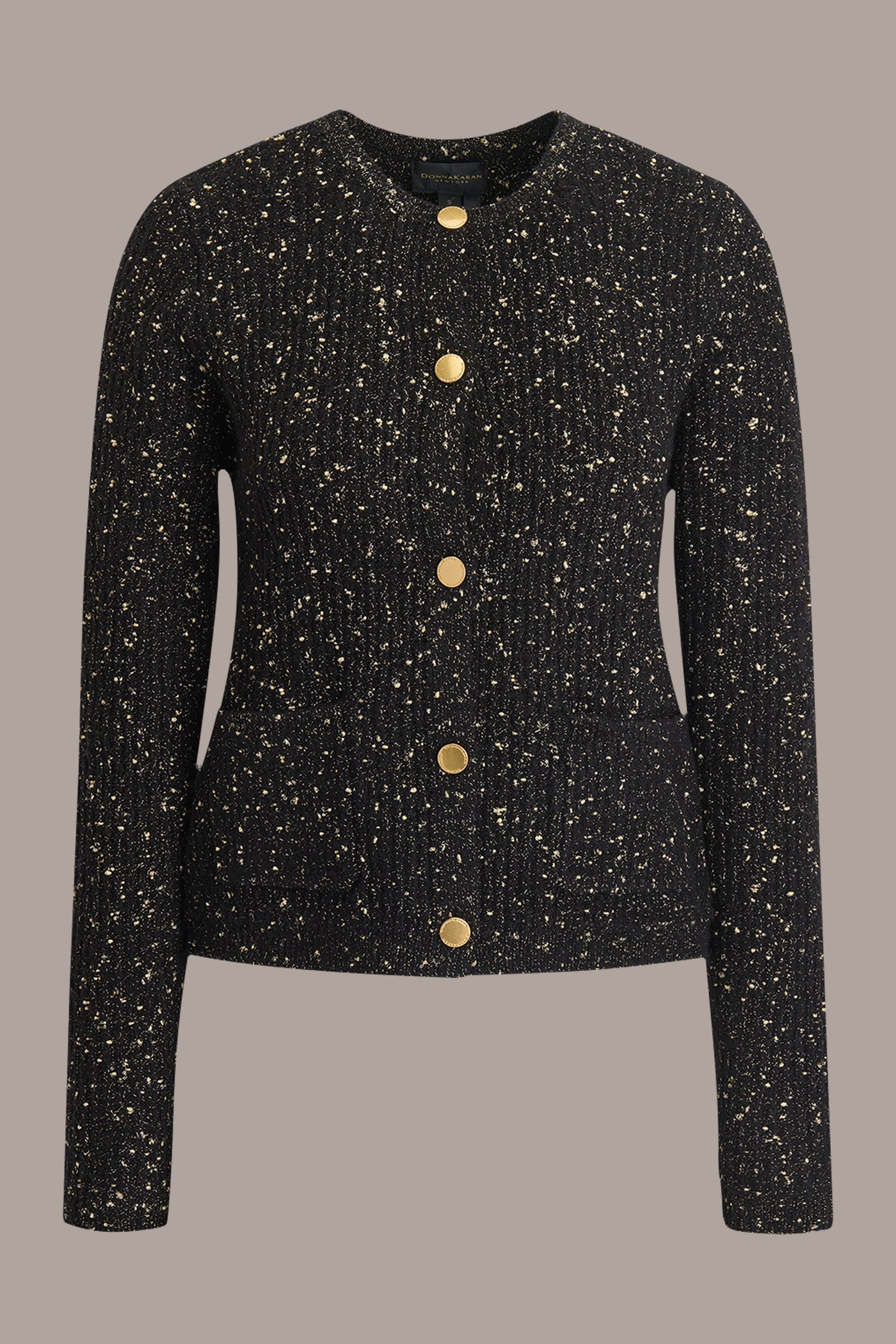 LONG SLEEVE METALLIC SPECKLED CARDIGAN