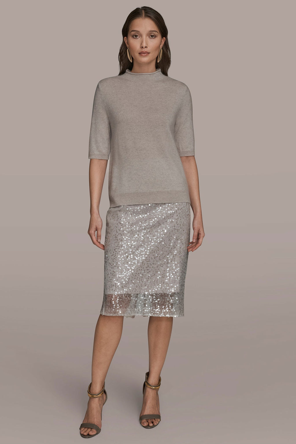 WOOL AND CASHMERE-BLEND MOCK-NECK SWEATER