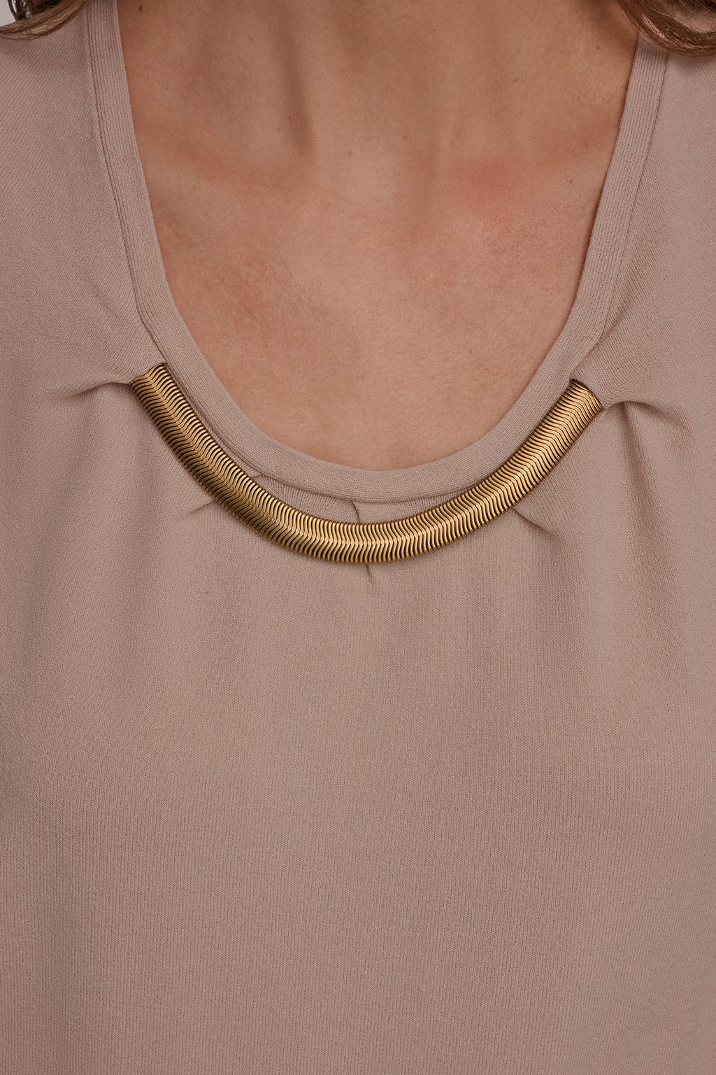 CAP SLEEVE METALLIC TRIM SWEATER