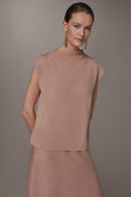 SEQUIN ASYMMETRIC FUNNEL NECK SWEATER