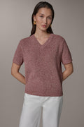 SHORT SLEEVE MÉLANGE EASY SWEATER