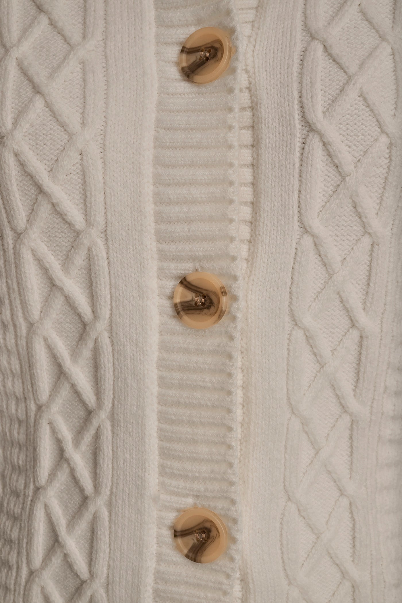 CABLE-KNIT LONG SLEEVE CARDIGAN