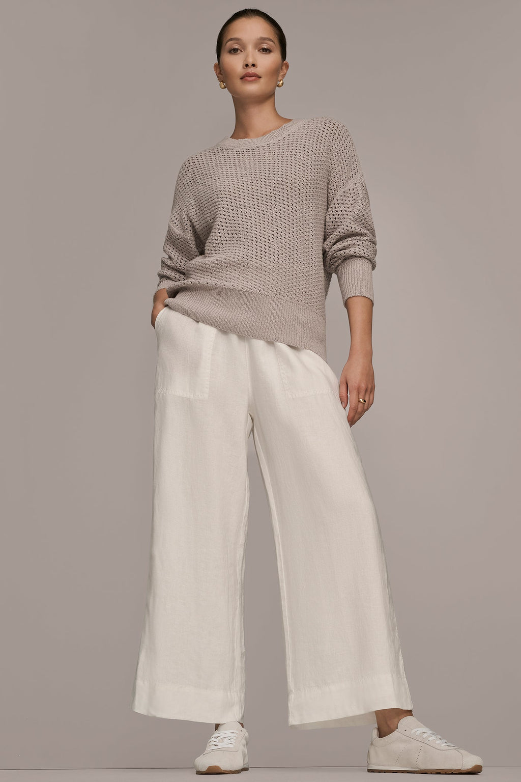 LONG SLEEVE OPEN STITCH SWEATER