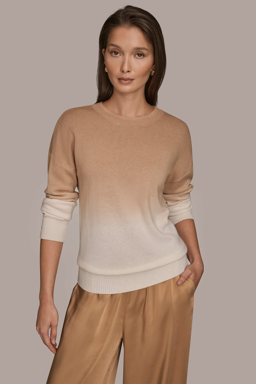 WOOL AND CASHMERE-BLEND DIP-DYED SWEATER