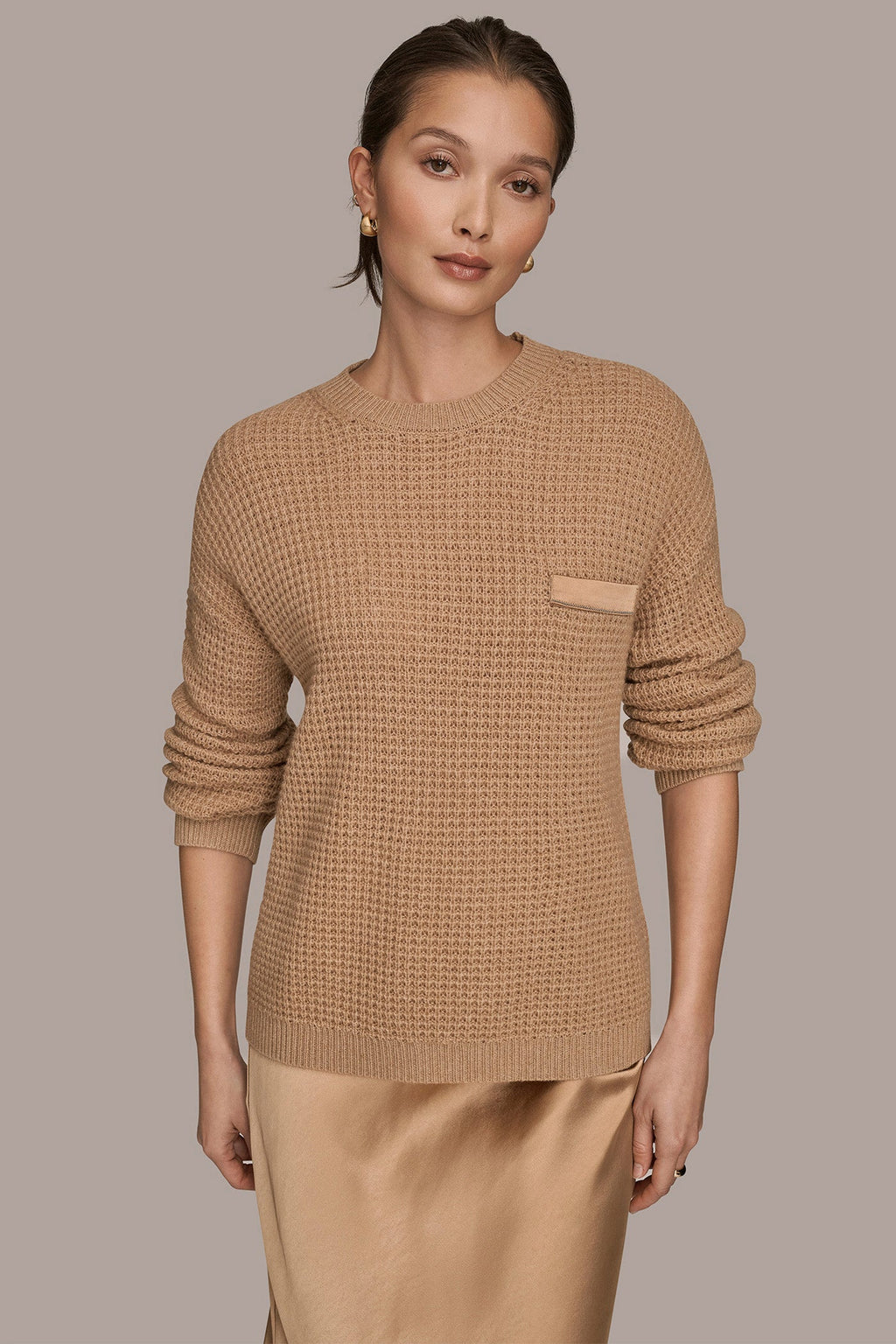 WOOL AND CASHMERE-BLEND POCKET SWEATER