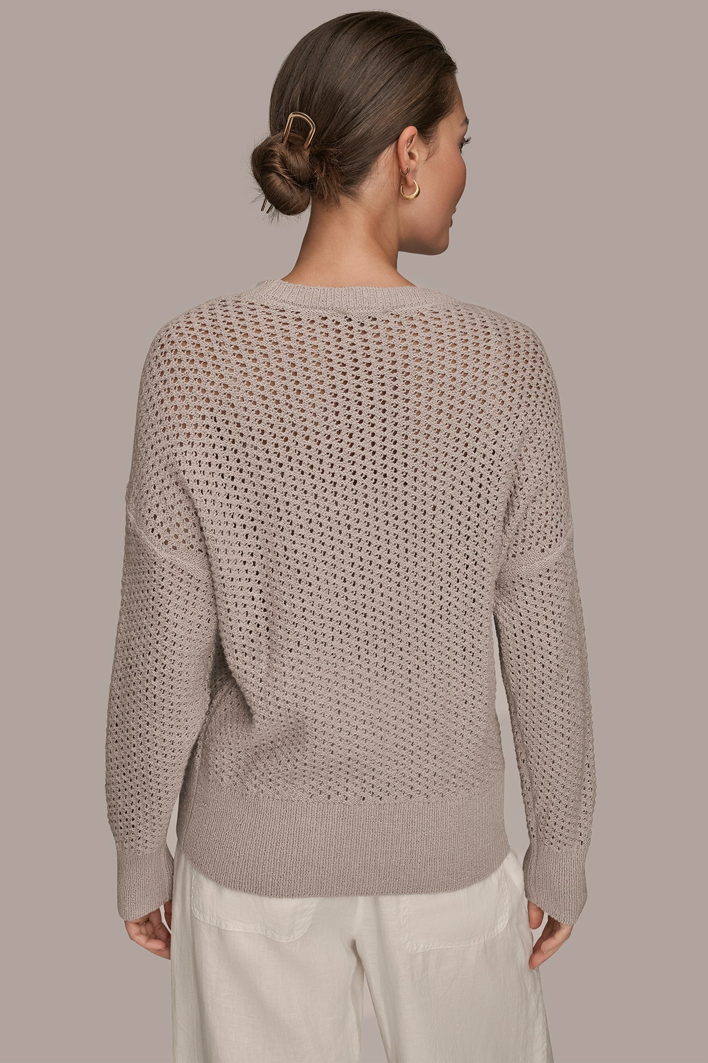 LONG SLEEVE OPEN STITCH SWEATER