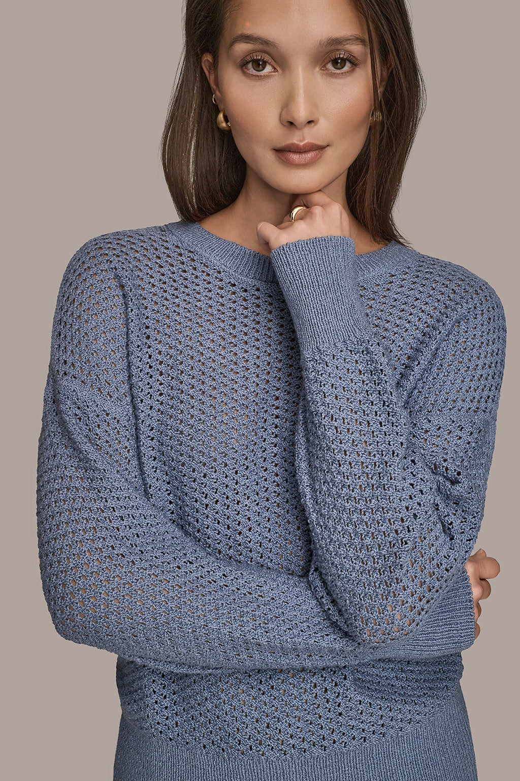 LONG SLEEVE OPEN STITCH SWEATER