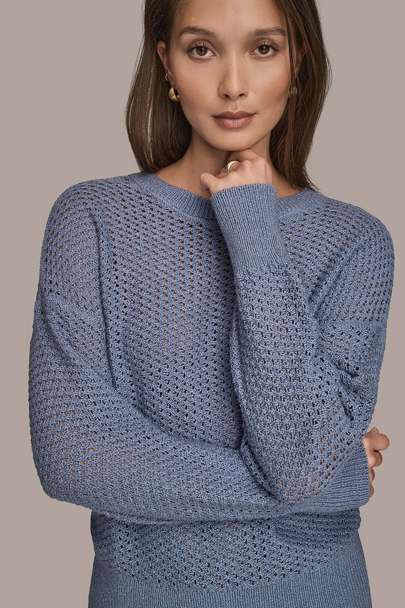 LONG SLEEVE OPEN STITCH SWEATER