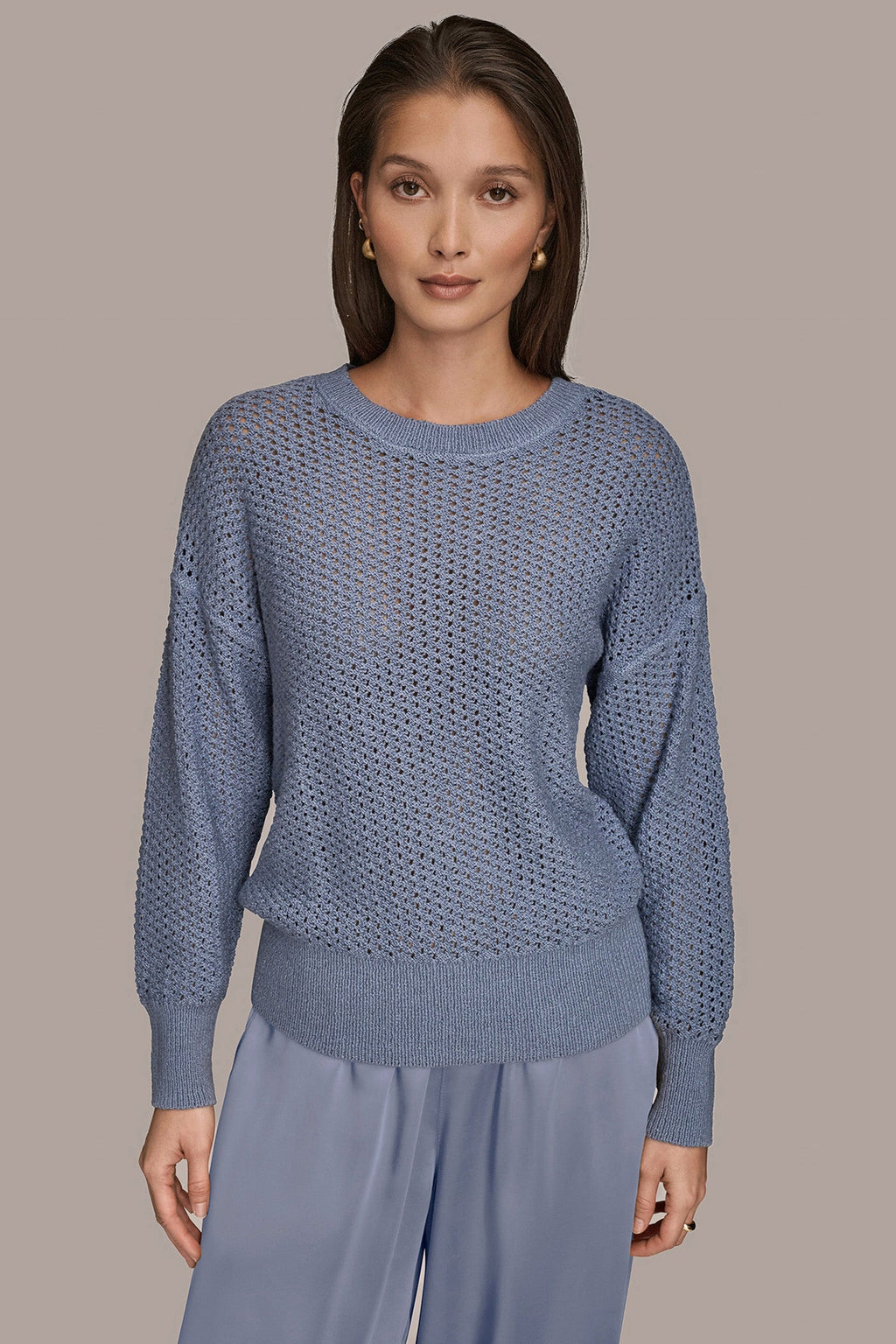 LONG SLEEVE OPEN STITCH SWEATER