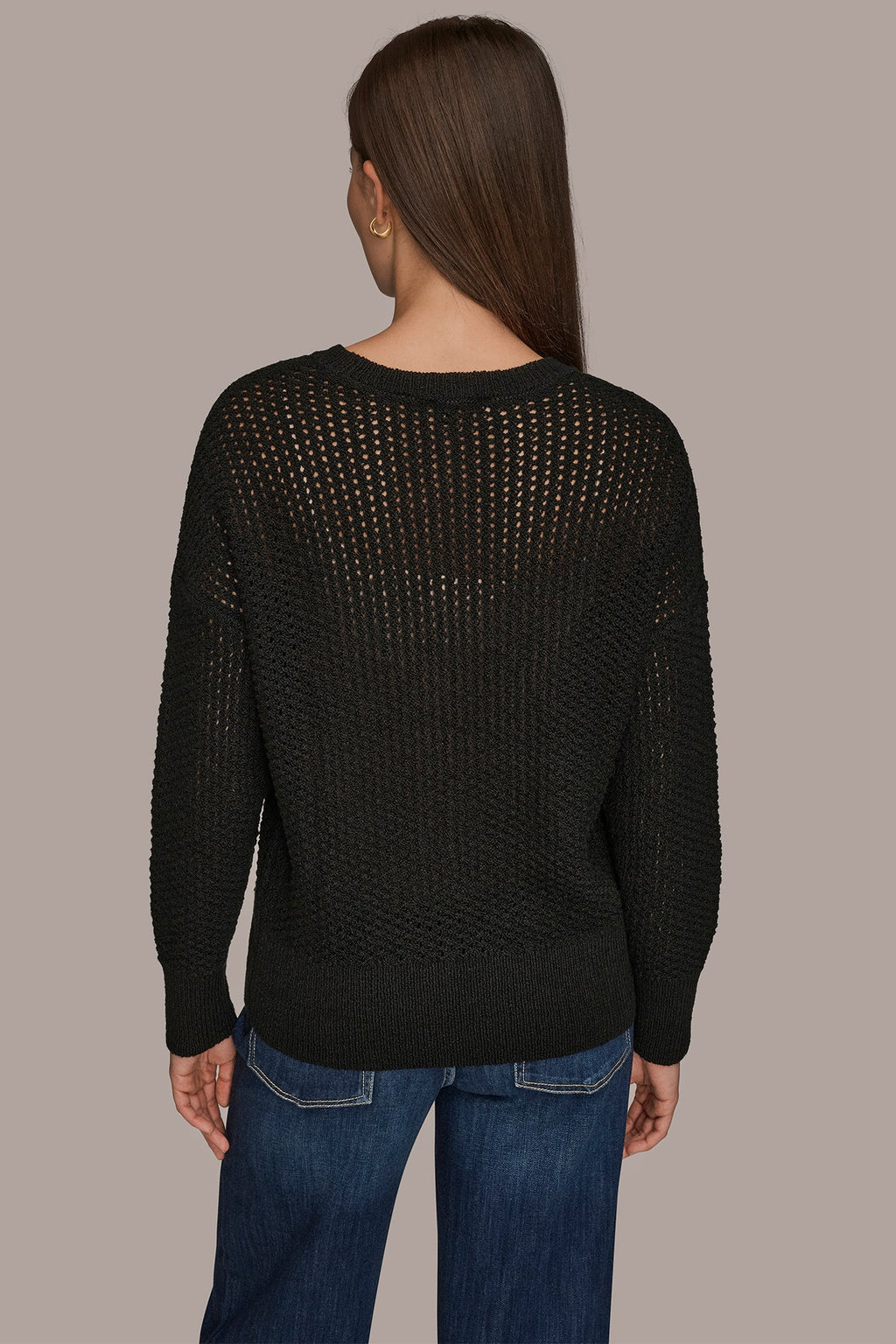 LONG SLEEVE OPEN STITCH SWEATER