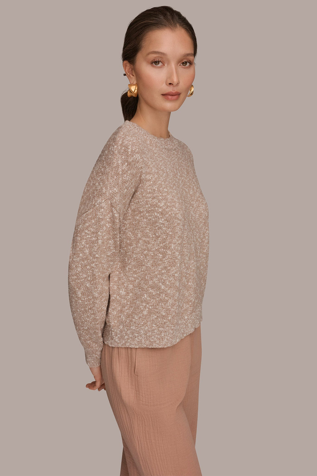 METALLIC LONG SLEEVE SWEATER