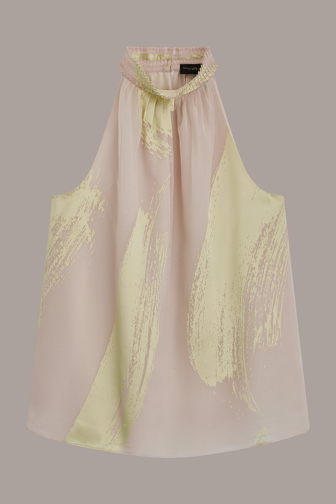 SLEEVELESS METALLIC BRUSHSTROKE BLOUSE